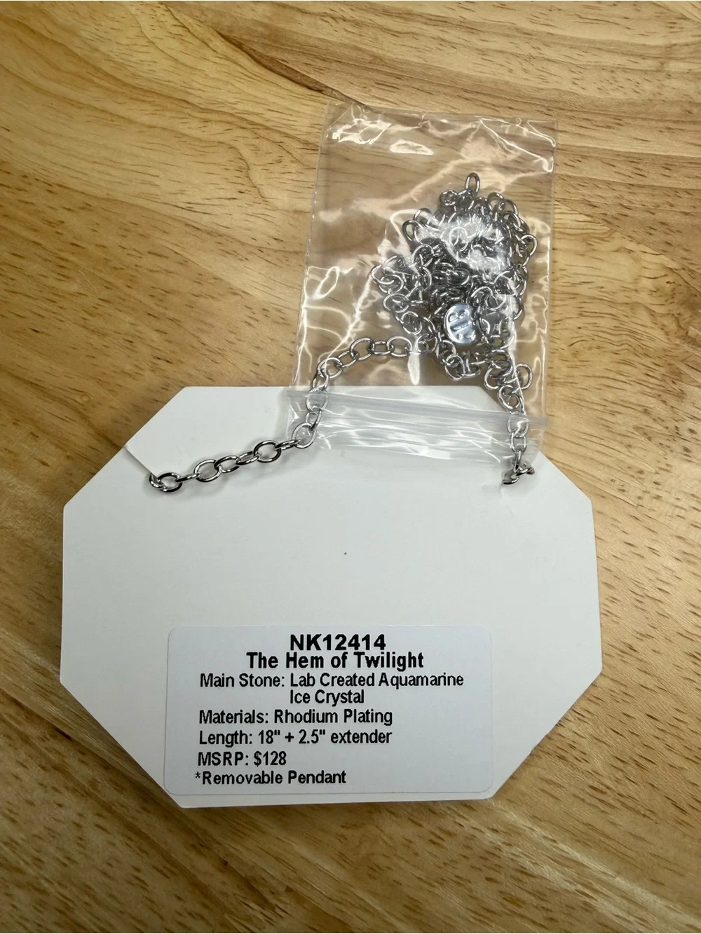 Bomb Party Silver Blue Crystal Halo Pendant Necklace NWT